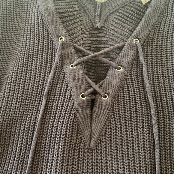 Alter’d State Slouchy Dolman 3/4 length sleeve sweater size small charcoal grey - Picture 10 of 10